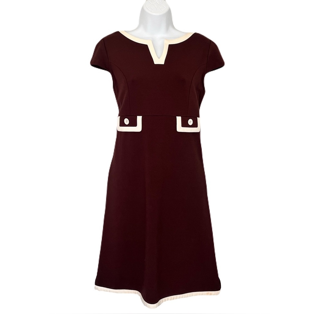 Lilly Pulitzer Brown and Ivory Retro ‘Cleary’ Cap Sleeve Shift Dress, Size 8